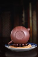 《潤(rùn)珠》宜興紫砂壺助理工藝美術(shù)師手工底槽青泡茶壺具圓珠