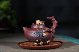 《多子多?！芬伺d紫砂壺高級(jí)工藝美術(shù)師純手工底槽青中壺茶具泡茶壺創(chuàng)新壺