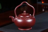 《梵華提梁》純手工高級工藝美術師宜興紫砂創新提梁壺紫泥泡茶壺套壺